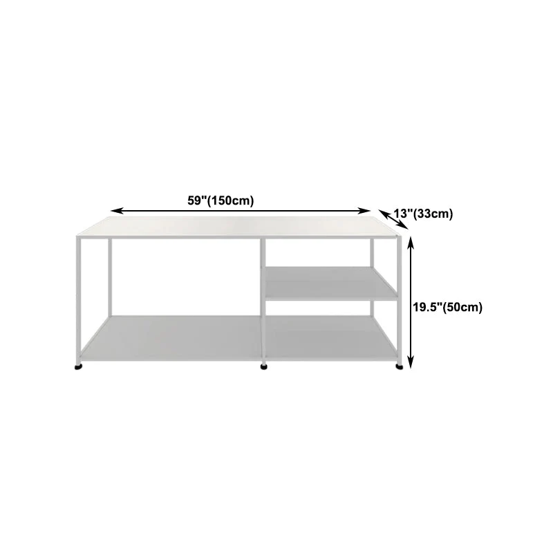 Consola de soporte de TV de almacenamiento abierto de soporte de TV de metal industrial con estanterí abierta Negro Clearhalo