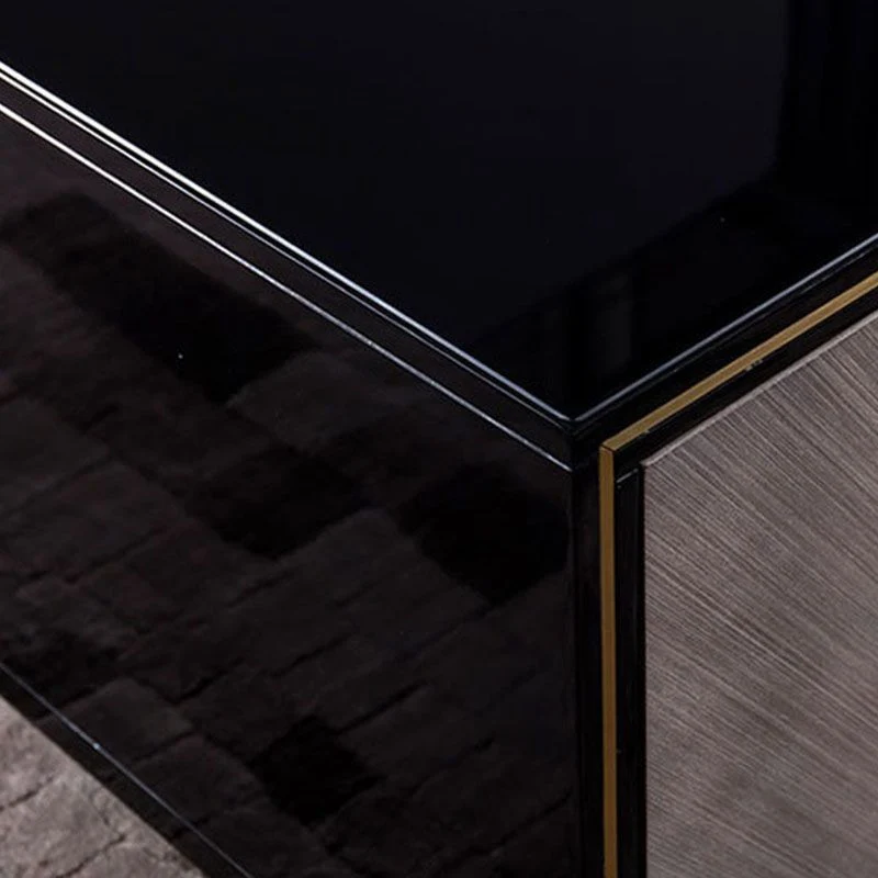 Consola de soporte para TV Glam con tapa de vidrio de 23,6 pulgadas y 3 cajones Clearhalo