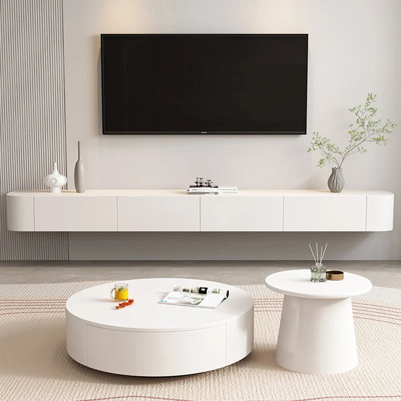 Consola de soporte para TV de madera maciza Consola multimedia moderna con cajones Clearhalo