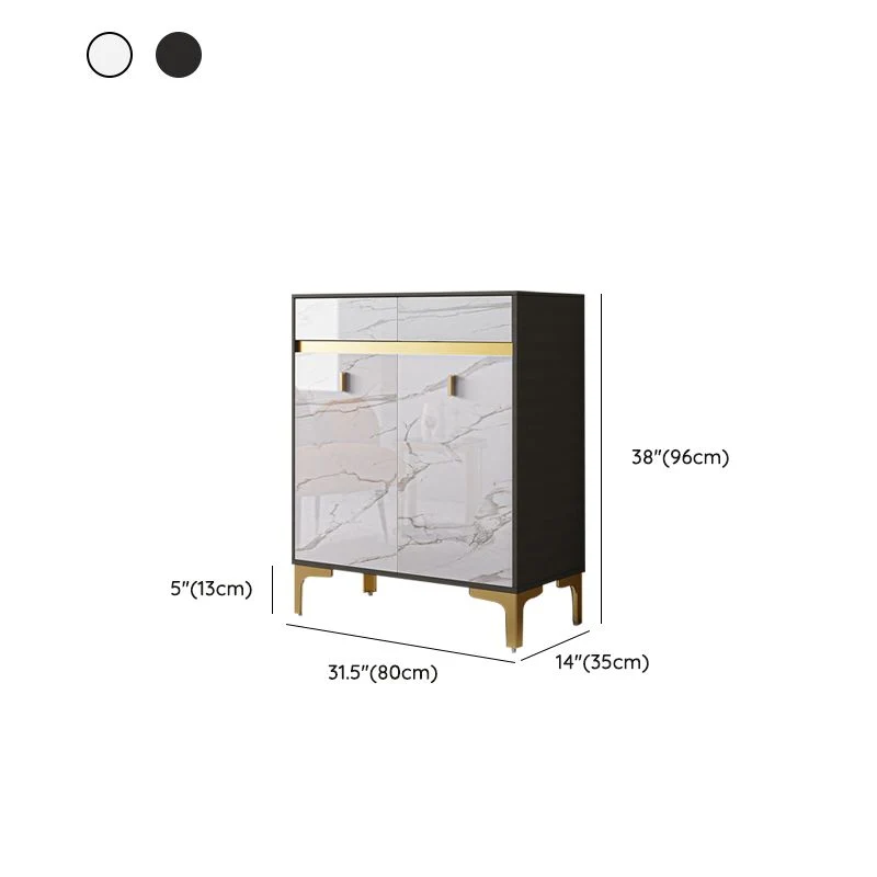 Credenza buffet de madera Glam Style Credenza con gabinetes y cajones Blanco Clearhalo