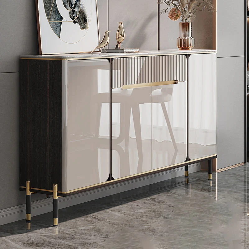 Credenza estilo buffet de piedra Glam Style Credenza con gabinetes y cajones Clearhalo