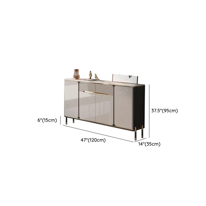 Credenza estilo buffet de piedra Glam Style Credenza con gabinetes y cajones Clearhalo