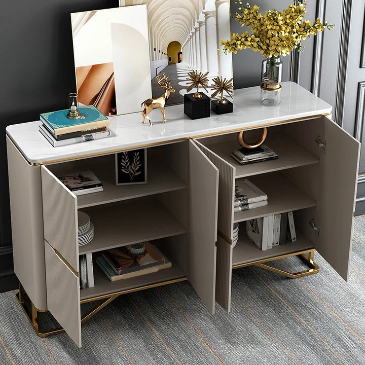 Credenza de piedra con tablero lateral contemporáneo moderno con gabinetes para cocina Verde Clearhalo