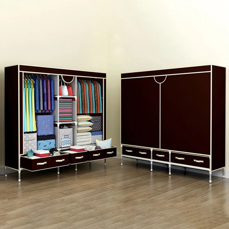 Dormitorio moderno Armario Armario Armario con estructura de acero y cajones Cafe Clearhalo