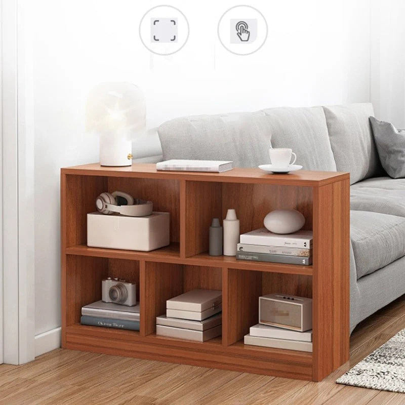 Estanterí estándar blanca y marrón Estanterí de madera fabricada escandinava Marron Clearhalo