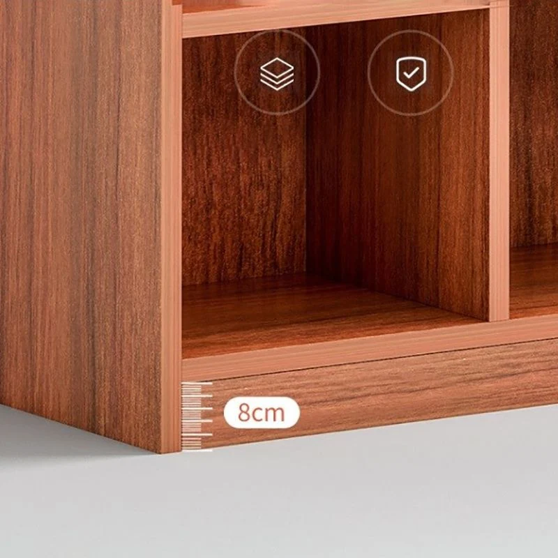 Estanterí estándar blanca y marrón Estanterí de madera fabricada escandinava Marron Clearhalo
