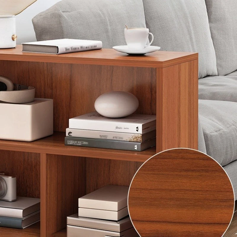Estanterí estándar blanca y marrón Estanterí de madera fabricada escandinava Marron Clearhalo