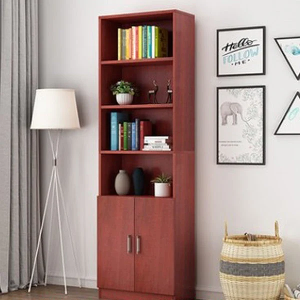 Estanterí estándar de madera fabricada Estanterí vertical trasera cerrada contemporánea Rojo Clearhalo