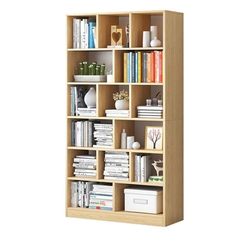 Estanterí estándar vertical moderna estanterí de madera fabricada para el hogar Naturales Clearhalo
