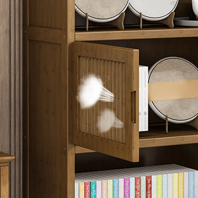Estanterí marrón con puertas, estanterí vertical para sala de estudio Clearhalo