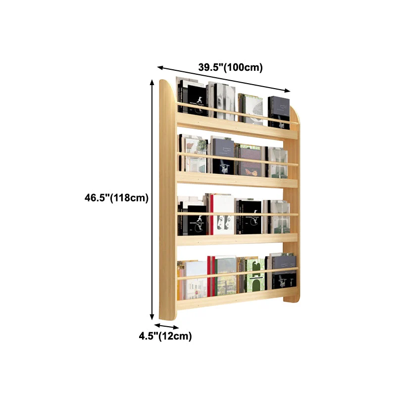 Estanterí de pared de madera de pino, estanterí escandinava natural para dormitorio Clearhalo