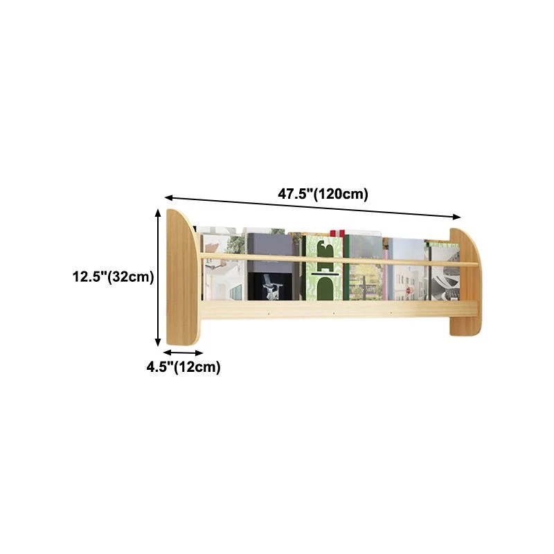 Estanterí de pared de madera de pino, estanterí escandinava natural para dormitorio Clearhalo