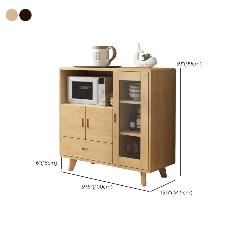 Estilo moderno que cena el aparador de madera sólida del buffet 39 pulgadas con los gabinetes y los cajones Naturales Clea...