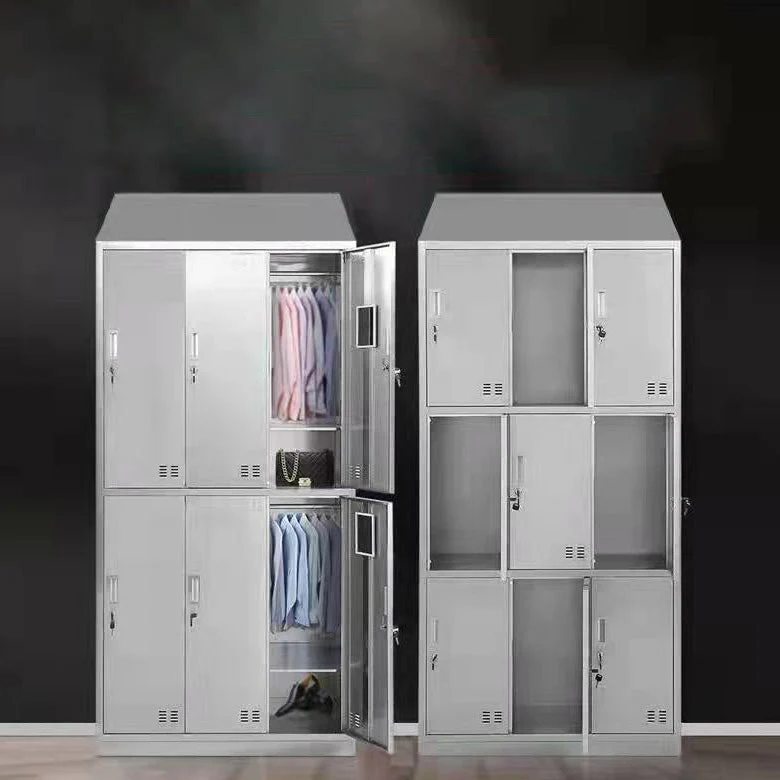 Gabinete de acero cromado con puertas batientes Gabinete de almacenamiento moderno para baño Clearhalo