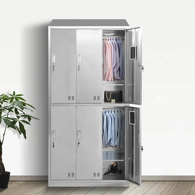 Gabinete de acero cromado con puertas batientes Gabinete de almacenamiento moderno para baño Clearhalo