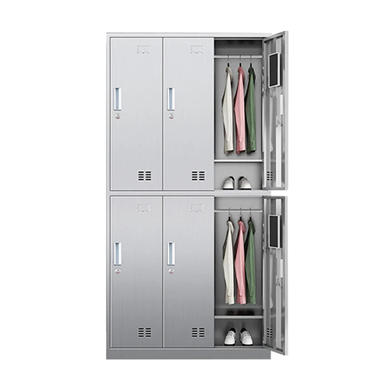 Gabinete de acero cromado para baño Gabinete de almacenamiento interior moderno con puertas con bisagras Clearhalo