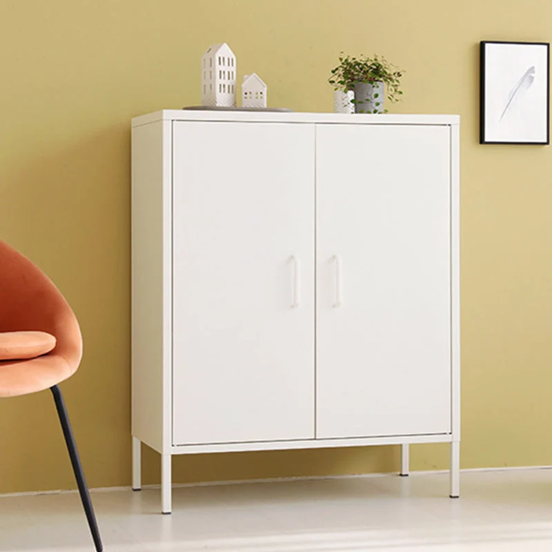 40" H Gabinete de acero del aparador de la cocina Gabinete moderno del servidor del buffet con almacenamiento Blanco Clear...