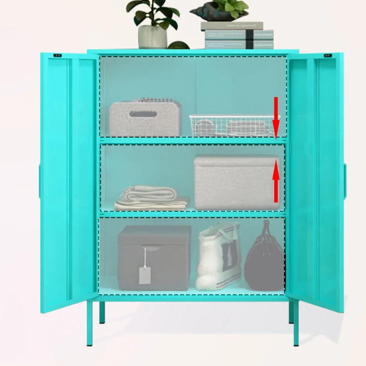 40" H Gabinete de acero del aparador de la cocina Gabinete moderno del servidor del buffet con almacenamiento Blanco Clear...