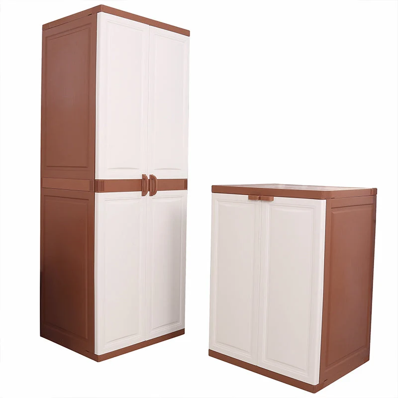 Gabinete de almacenamiento de acabado mate de plástico, gabinete de puerta con bisagras para dormitorio moderno Beige Clea...