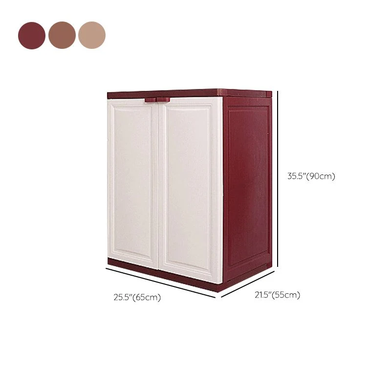 Gabinete de almacenamiento de acabado mate de plástico, gabinete de puerta con bisagras para dormitorio moderno Beige Clea...