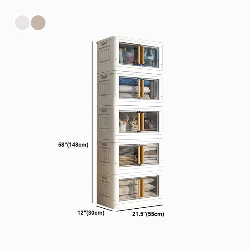 Gabinete de almacenamiento blanco Armario guardarropa con bisagras contemporáneo para dormitorio Blanco Clearhalo