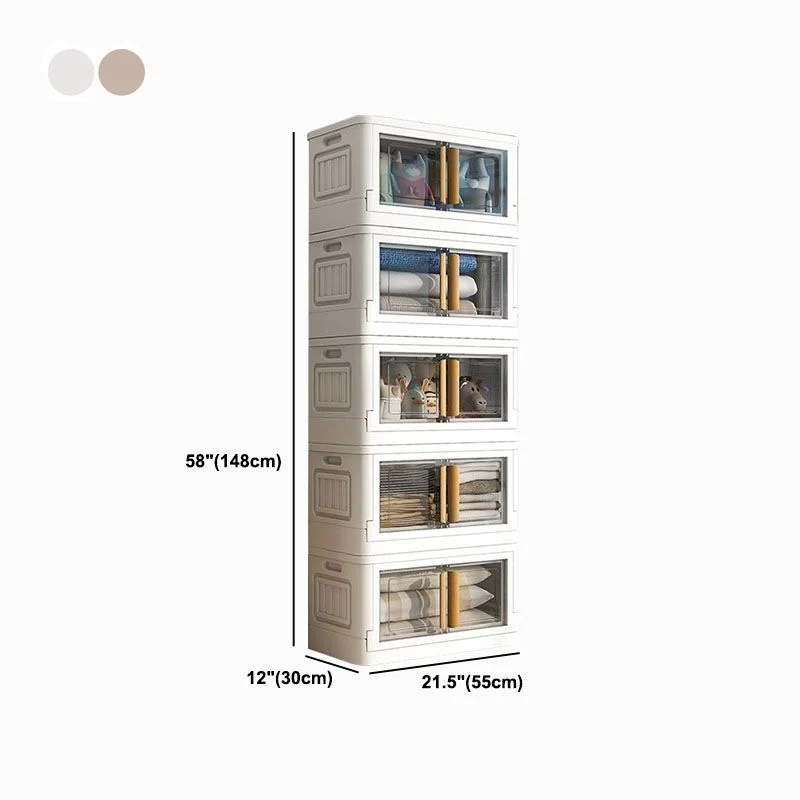 Gabinete de almacenamiento blanco Armario guardarropa con bisagras contemporáneo para dormitorio Blanco Clearhalo