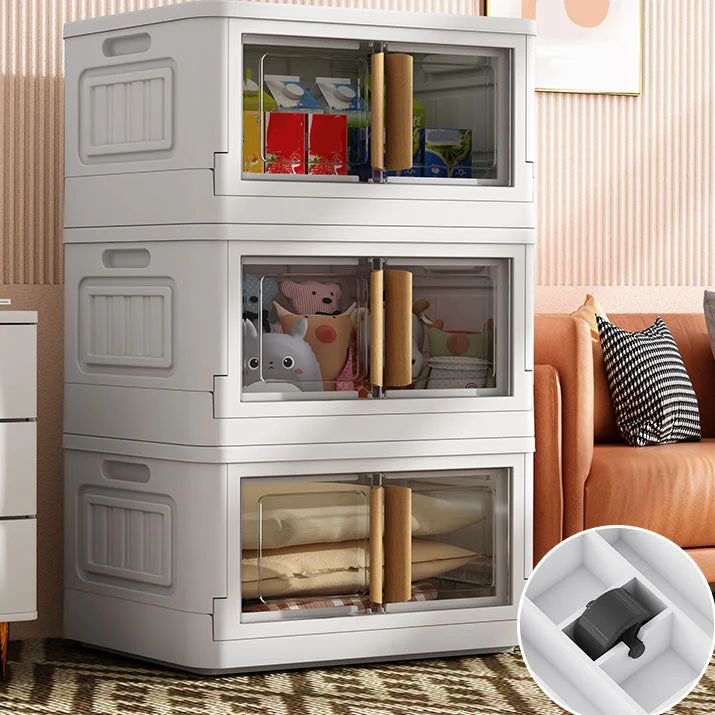 Gabinete de almacenamiento blanco Armario guardarropa con bisagras contemporáneo para dormitorio Blanco Clearhalo