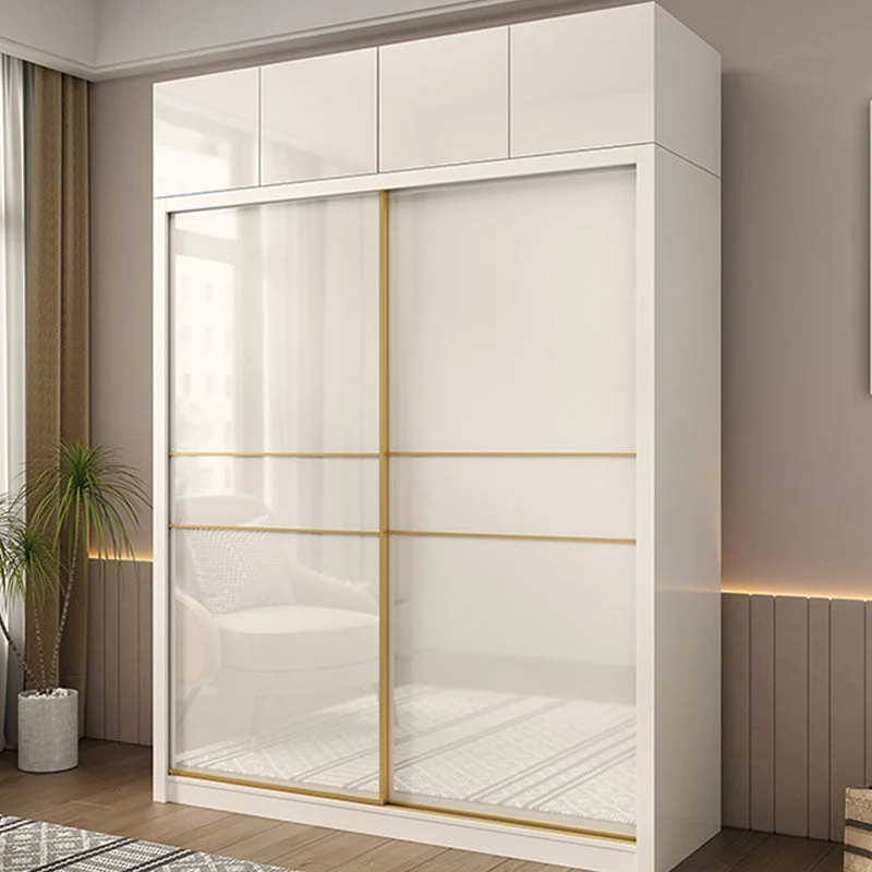 Gabinete de almacenamiento blanco brillante contemporáneo Gabinete de madera fabricado para el hogar Clearhalo