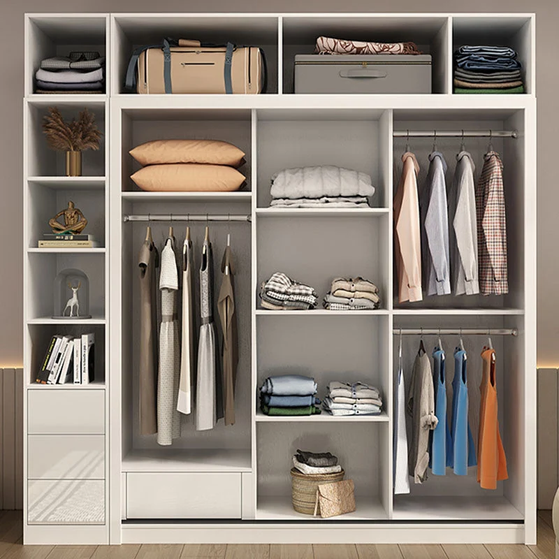 Gabinete de almacenamiento blanco brillante contemporáneo Gabinete de madera fabricado para el hogar Clearhalo