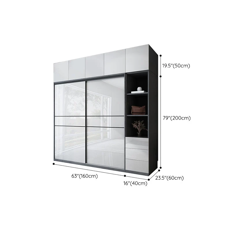 Gabinete de almacenamiento blanco brillante de madera fabricado Gabinete moderno para dormitorio Clearhalo