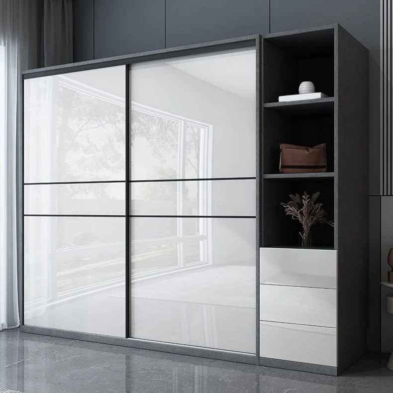 Gabinete de almacenamiento blanco brillante de madera fabricado Gabinete moderno para dormitorio Clearhalo
