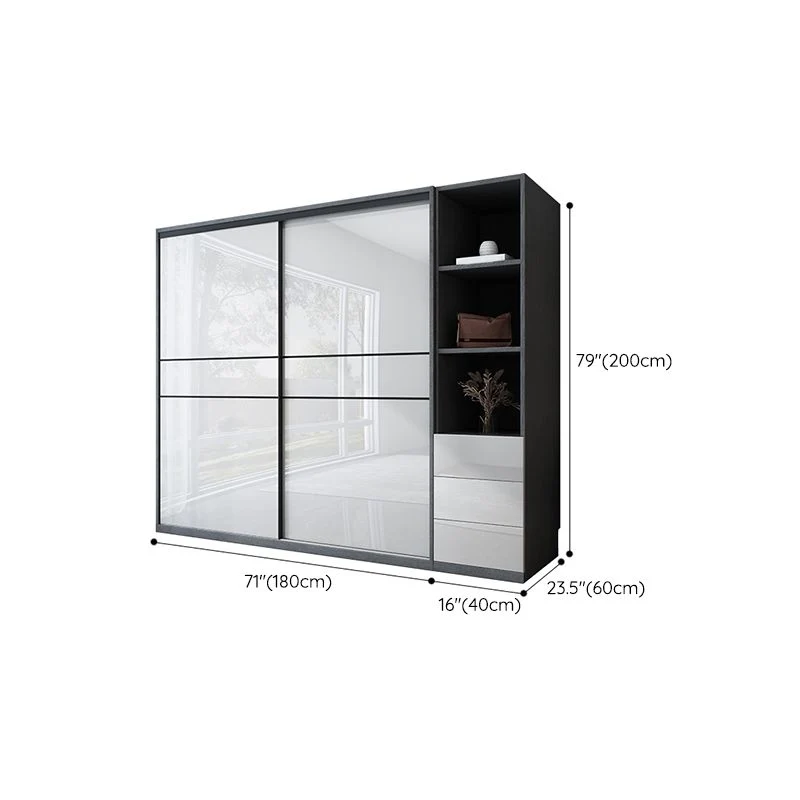 Gabinete de almacenamiento blanco brillante de madera fabricado Gabinete moderno para dormitorio Clearhalo