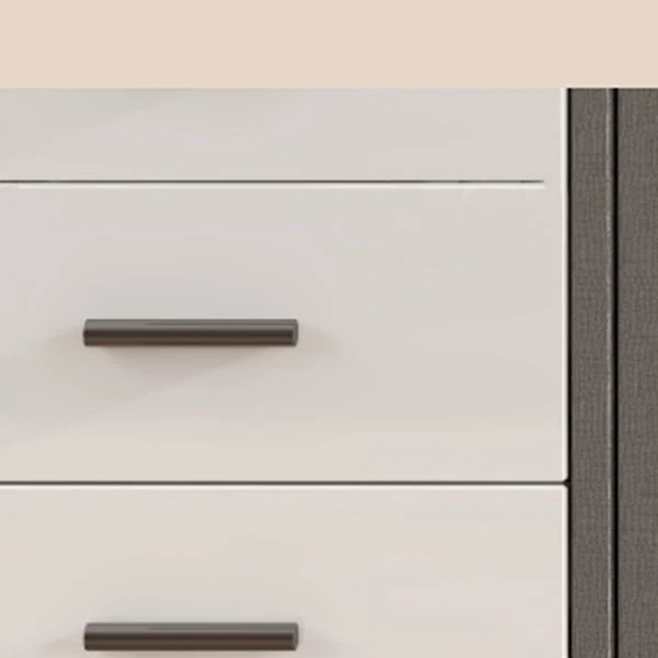 Gabinete de almacenamiento blanco con puertas de vidrio Gabinete de puertas corredizas contemporáneo con cajón Clearhalo