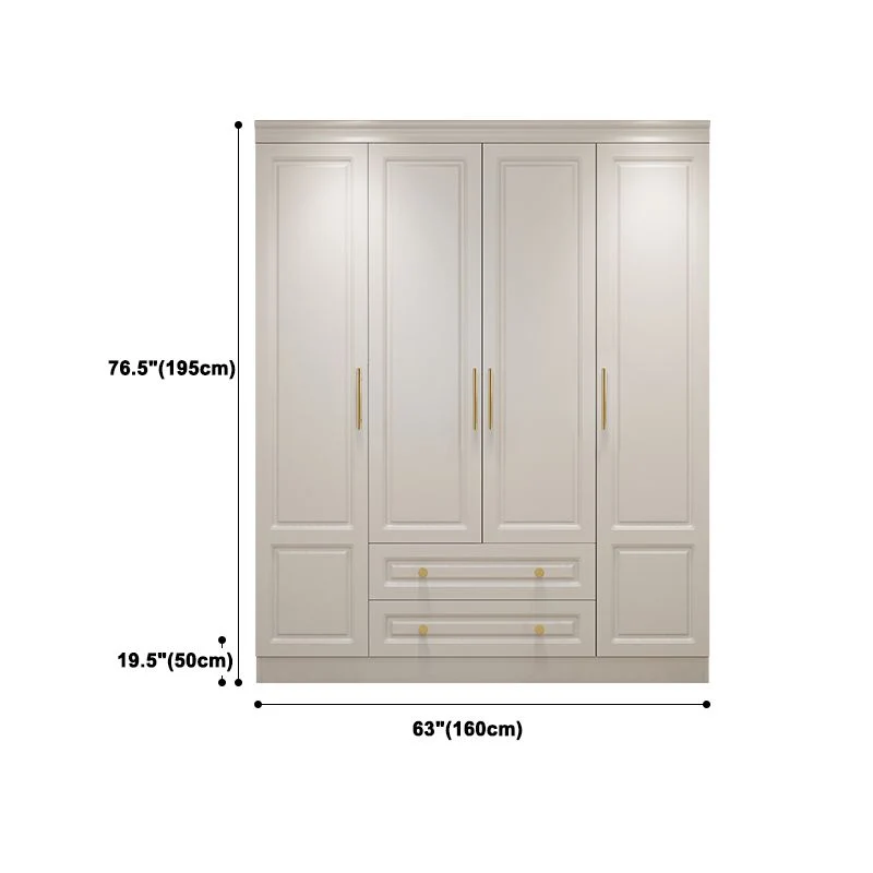 Gabinete de almacenamiento blanco contemporáneo con puerta con bisagras y cajones Clearhalo
