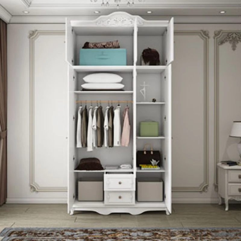 Gabinete de almacenamiento con puerta con bisagras para dormitorio, gabinete campestre francés de madera fabricada con caj...