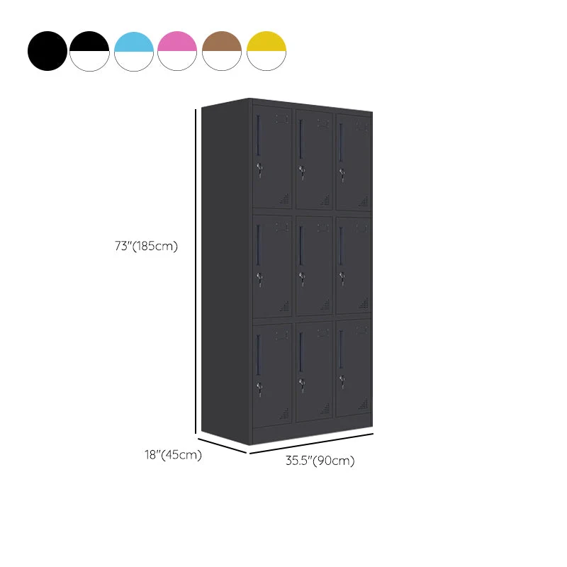 Gabinete de almacenamiento con puerta con bisagras de metal moderno, gabinete con acabado mate para el hogar Negro Clearhalo
