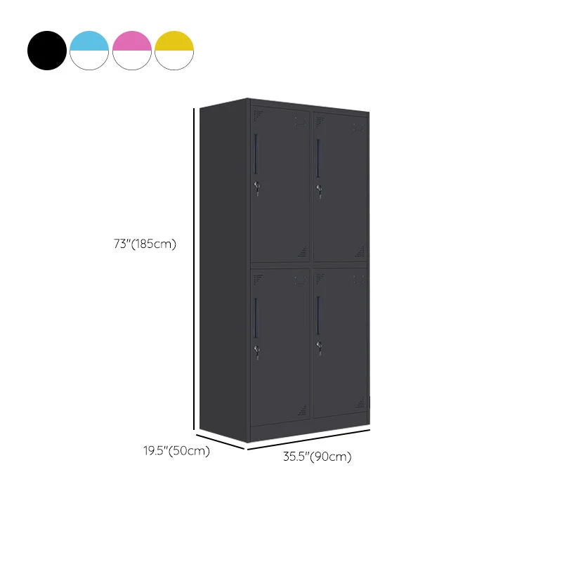 Gabinete de almacenamiento con puerta con bisagras de metal moderno, gabinete con acabado mate para el hogar Negro Clearhalo
