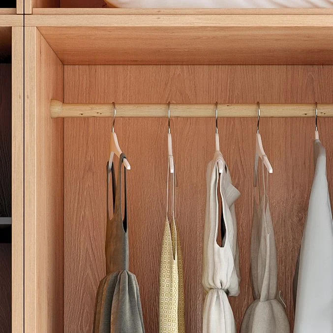 Gabinete de almacenamiento con puerta corrediza para dormitorio, gabinete moderno con acabado de madera clara y cajones Cl...