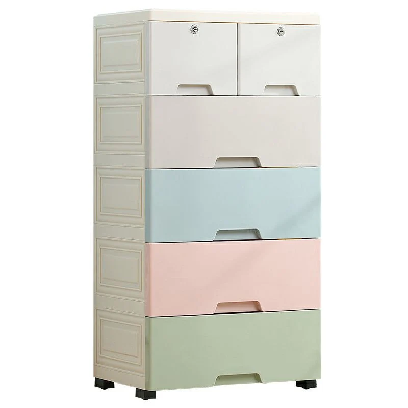Gabinete de almacenamiento contemporáneo con patas Armario no colgante de plástico Verde Clearhalo
