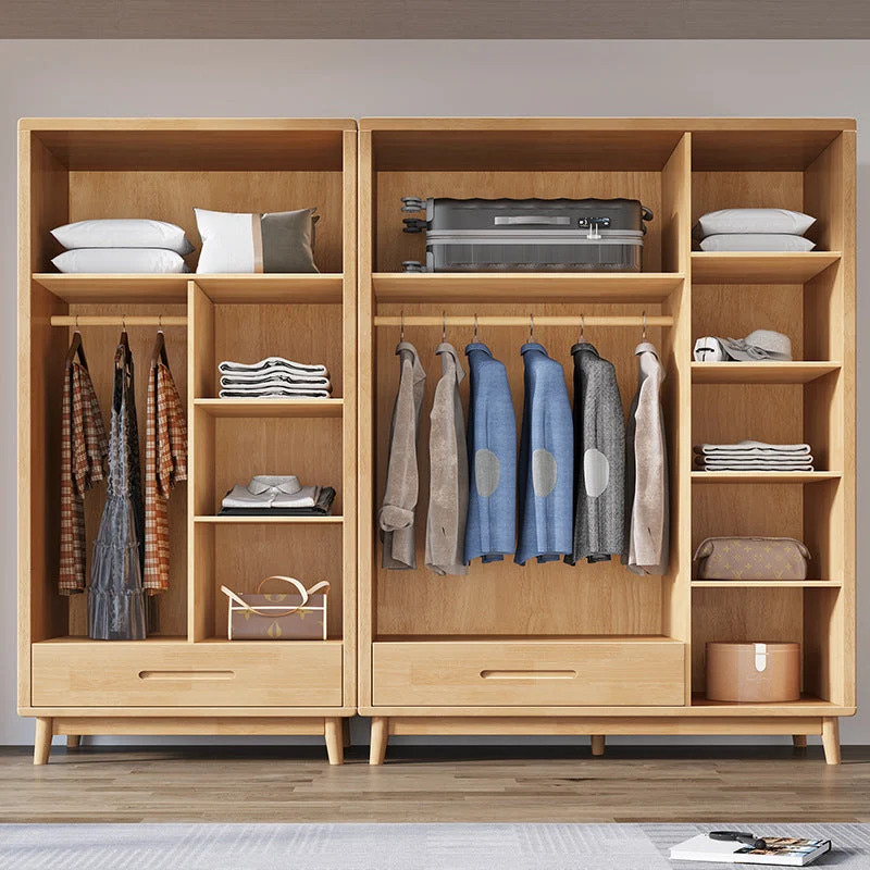 Gabinete de almacenamiento contemporáneo de madera de caucho Gabinete con acabado mate para el hogar Madera Clearhalo