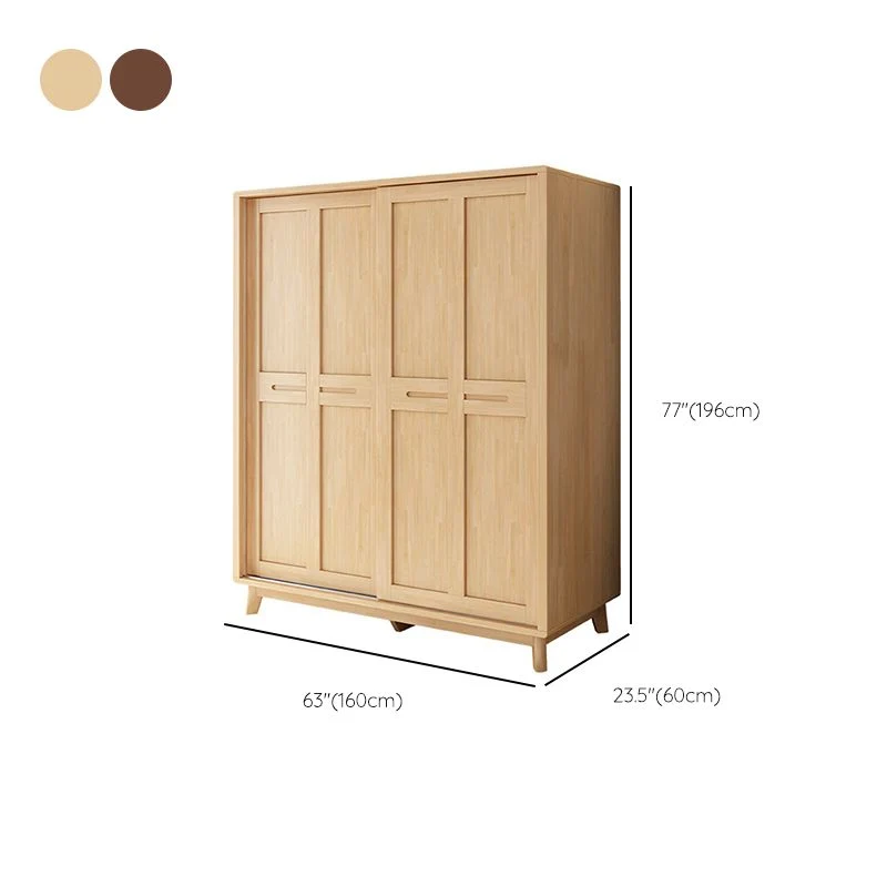 Gabinete de almacenamiento contemporáneo de madera de caucho Gabinete de puertas corredizas con patas Nuez Clearhalo