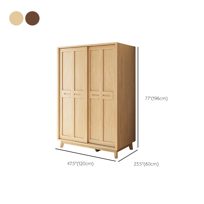 Gabinete de almacenamiento contemporáneo de madera de caucho Gabinete de puertas corredizas con patas Nuez Clearhalo