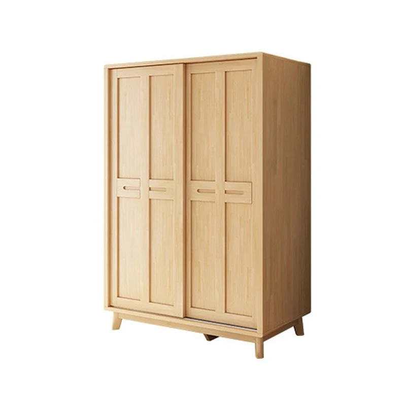Gabinete de almacenamiento contemporáneo de madera de caucho Gabinete de puertas corredizas con patas Nuez Clearhalo