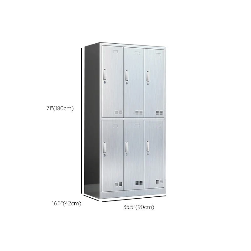 Gabinete de almacenamiento cromado moderno para baño Gabinete de metal con puertas batientes Clearhalo