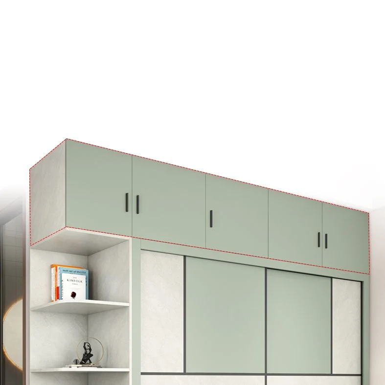 Gabinete de almacenamiento de dormitorio verde y blanco Gabinete moderno con puertas correderas y cajones Clearhalo