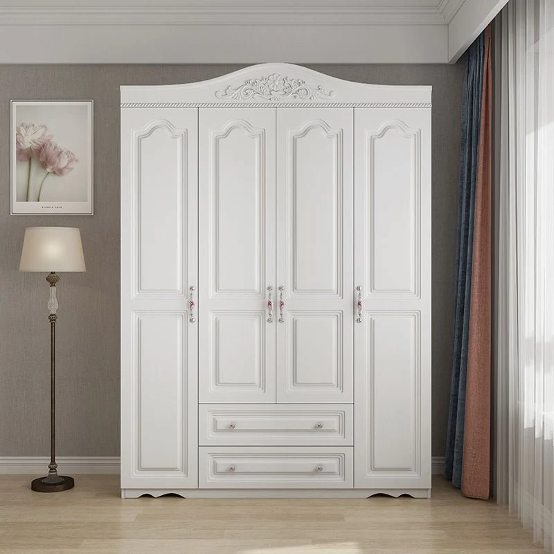Gabinete de almacenamiento francés estilo campestre, color blanco, puerta con bisagras y cajones Clearhalo