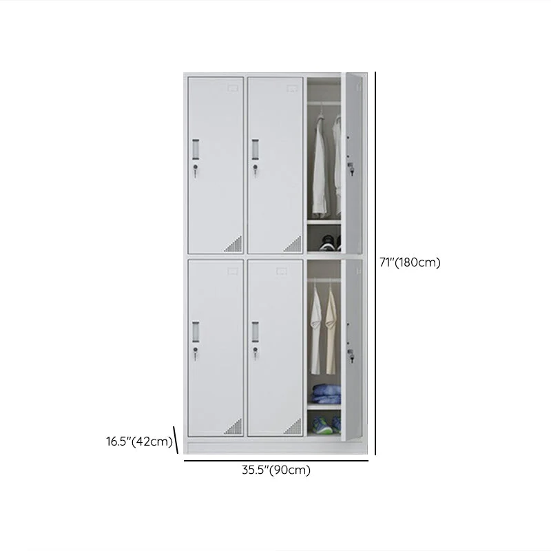 Gabinete de almacenamiento gris de estilo moderno con puertas batientes Gabinete de metal para baño Clearhalo