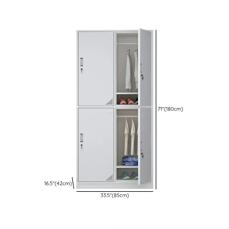 Gabinete de almacenamiento gris de estilo moderno con puertas batientes Gabinete de metal para baño Clearhalo
