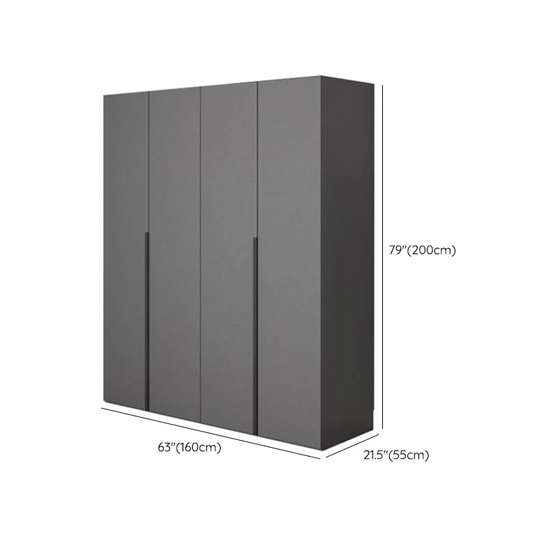 Gabinete de almacenamiento gris moderno con puertas con bisagras Gabinete de madera sintética para dormitorio Clearhalo