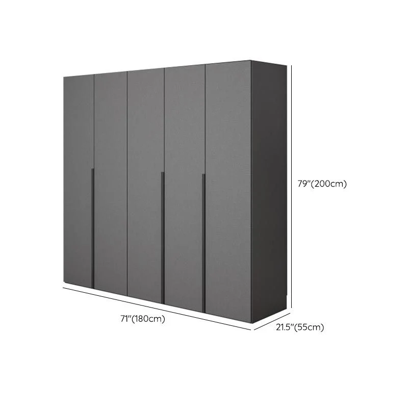 Gabinete de almacenamiento gris moderno con puertas con bisagras Gabinete de madera sintética para dormitorio Clearhalo